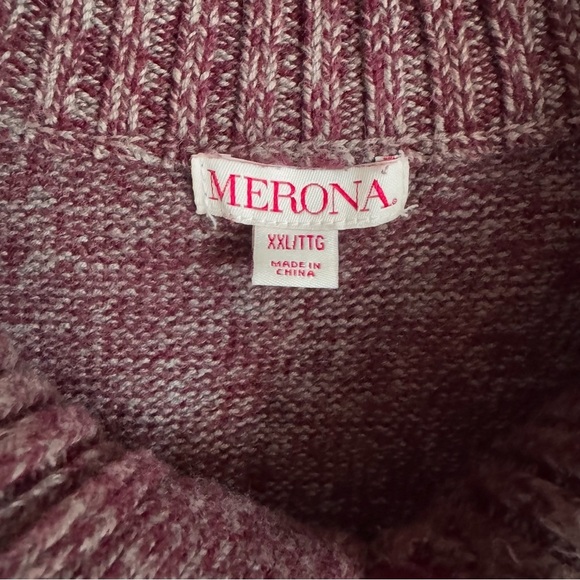 Merona Maroon Mock Neck Knit Sweater - Picture 3 of 4